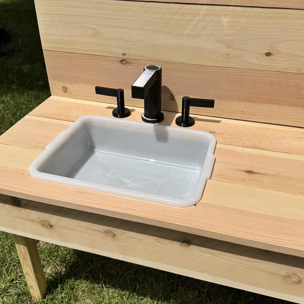 Mud Kitchen Faucet Handle and Sink, Kids Pretend Play, Montessori Outdoor Play Accessories