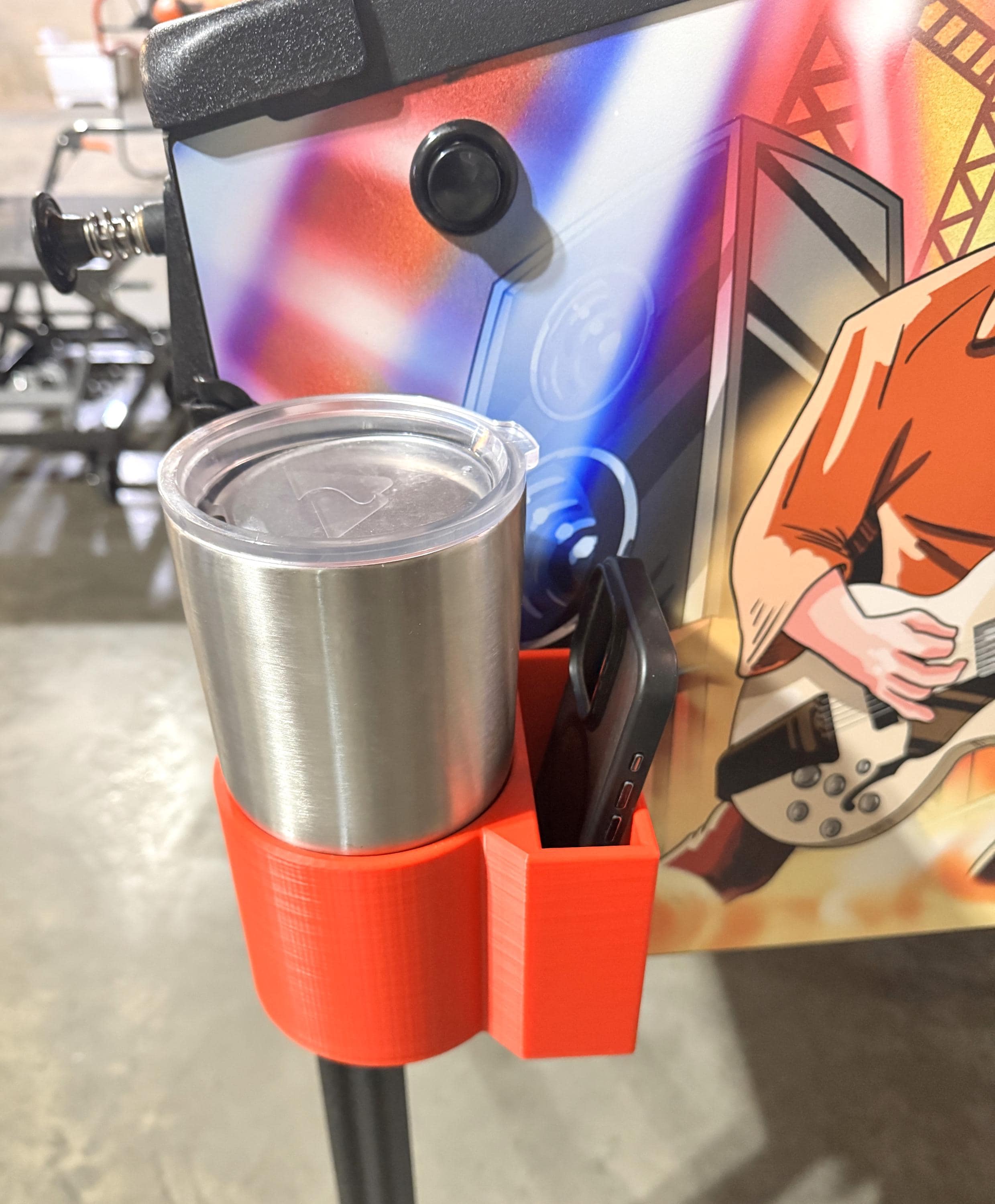 XL Pinball Drink & Phone Holder - XL Cup Holder Size, Multiple Color Options, Fits Stanleys, Yeti, Large Cups
