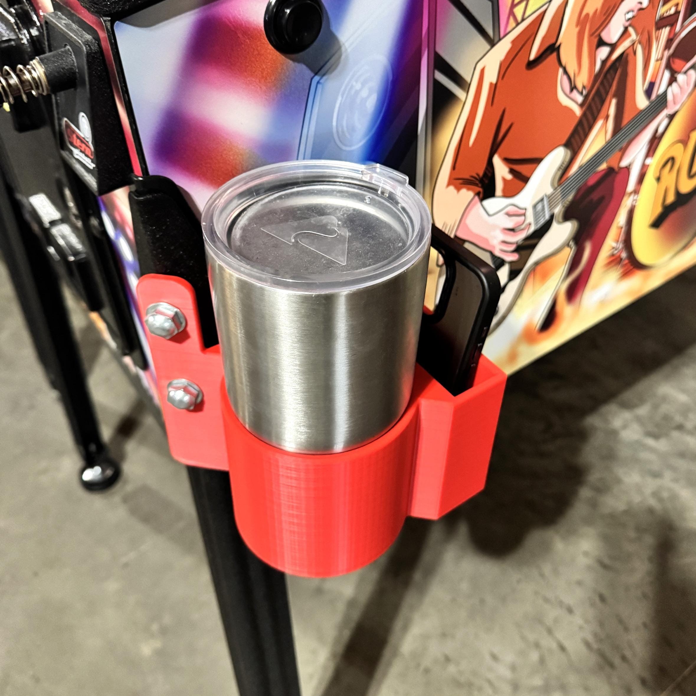 XL Pinball Drink & Phone Holder - XL Cup Holder Size, Multiple Color Options, Fits Stanleys, Yeti, Large Cups
