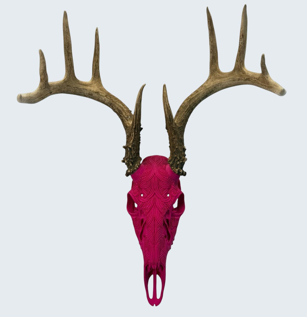 "Prosperity" Graphic Antler Skull Mount