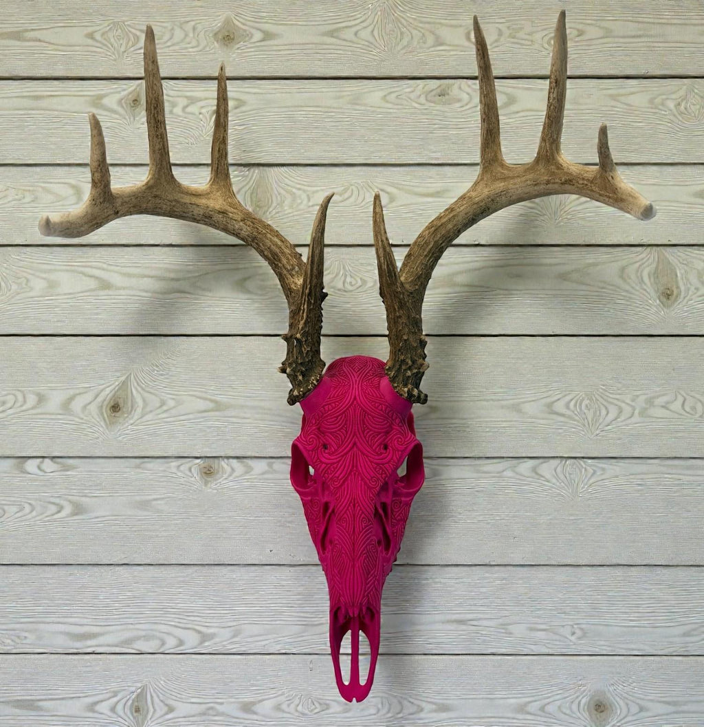"Prosperity" Graphic Antler Skull Mount